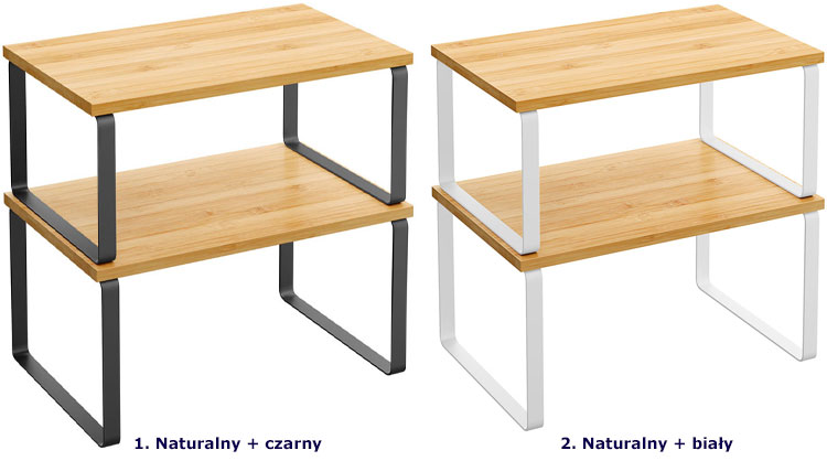 Kolory zestawu 2 półek kuchennych Axia
