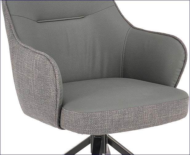 popielaty fotel z ekoskóry Perla