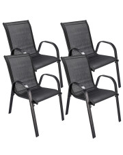 Komplet 4 sztuk krzeseł ogrodowych - Eljoh