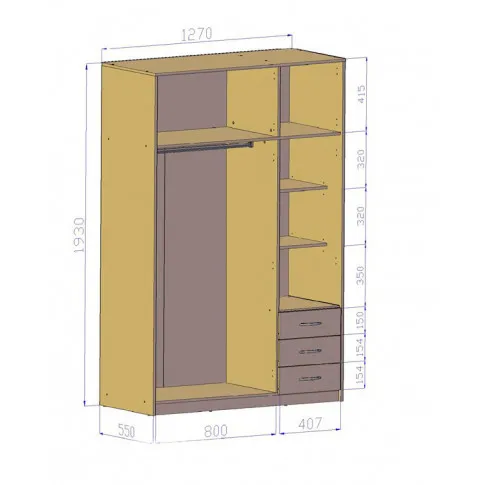 Szczegółowe zdjęcie nr 4 produktu Skandynawska szafa do garderoby z nadstawką dąb sonoma - Rutox