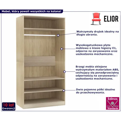 Fotografia Szafa do garderoby bez drzwiczek z drążkiem dąb sonoma - Bianco z kategorii Garderoba