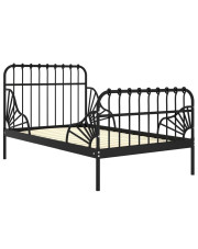 Czarne metalowe łóżko młodzieżowe 80x130/200 cm - Welix w sklepie Edinos.pl