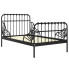 Czarne metalowe łóżko młodzieżowe 80x130/200 cm - Welix