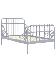 Szare metalowe łóżko dziecięce rozsuwane 80x130/200 cm - Welix