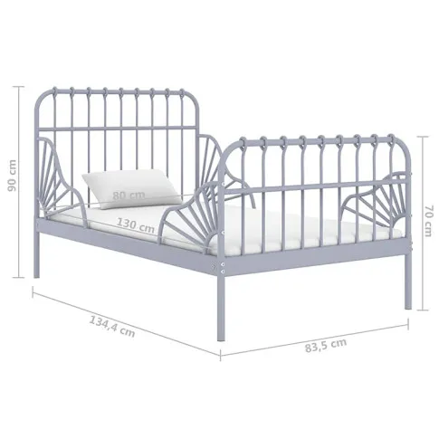 Wymiary szarego łóżka rozsuwanego Welix