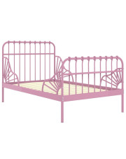 Różowe metalowe łóżko młodzieżowe 80x130/200 cm - Welix w sklepie Edinos.pl
