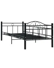 Czarne metalowe łóżko jednoosobowe 90x200 cm - Davin w sklepie Edinos.pl