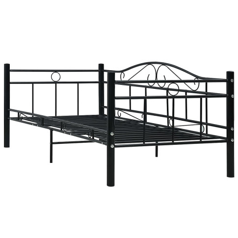 Czarne metalowe łóżko Davin