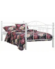 Białe metalowe łóżko pojedyncze 90x200 cm - Korello w sklepie Edinos.pl