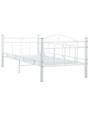 Białe metalowe łóżko pojedyncze 90x200 cm - Davin w sklepie Edinos.pl