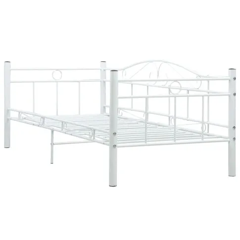 Białe metalowe łóżko Davin