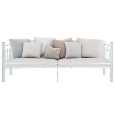 Białe metalowe łózko jednoosobowe Davin