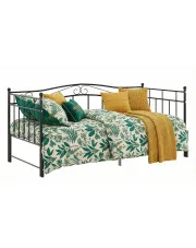 Czarne metalowe łóżko rozkładane 90x200 cm - Delkis w sklepie Edinos.pl