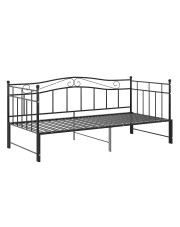 Czarne metalowe łóżko rozkładane 90x200 cm - Unis