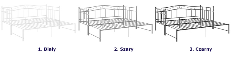 Dostępne kolory łóżka z metalu Delkis