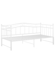 Białe metalowe łóżko rozkładane 90x200 cm - Unis w sklepie Edinos.pl
