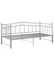 Szare metalowe łóżko pojedyncze rozkładane 90x200 cm - Unis w sklepie Edinos.pl
