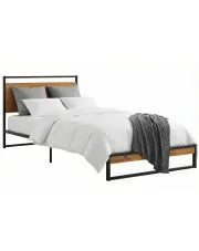 Czarne loftowe łóżko metalowe 90x200 cm - Zana w sklepie Edinos.pl