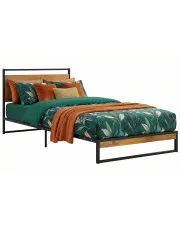 Czarne metalowe łóżko pojedyncze 100x200 cm - Zana w sklepie Edinos.pl