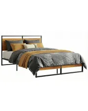 Czarne industrialne łóżko z metalu 120x200 cm - Zana w sklepie Edinos.pl