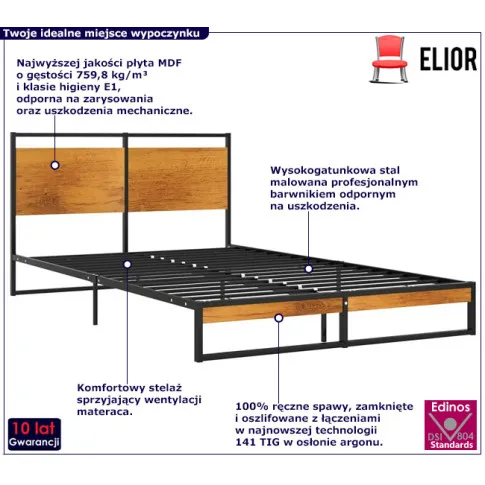 Industrialne łóżko metalowe Petrix