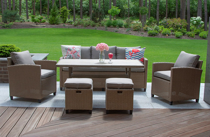 Wizualizacja rattanowego zestawu mebli Gispik