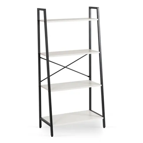 Biało-czarny otwarty regał industrialny Olza