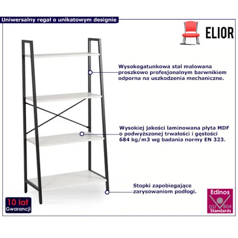 Czarno-biały niski regał loft Onza