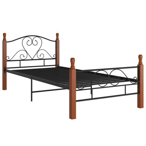 Czarne metalowe łóżko Onel