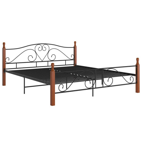 Czarne metalowe łóżko Onel