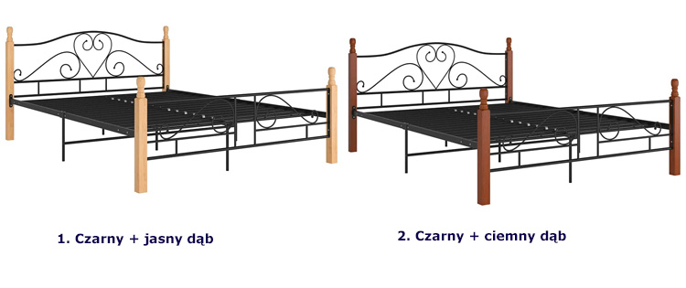 Dostępne kolory łóżka metalowego Onel