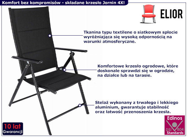 Składane krzesło ogrodowe Jornin 4X 2 sztuki