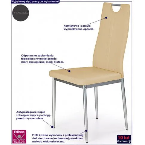 Fotografia Krzesło tapicerowane Rusto - beżowe z kategorii Krzesła