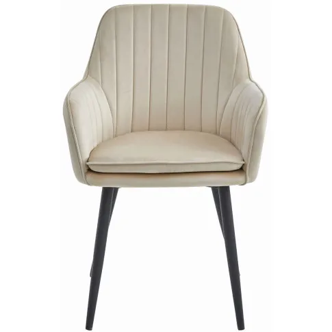 Beżowe metalowe krzesło tapicerowane do salonu Negros 3X