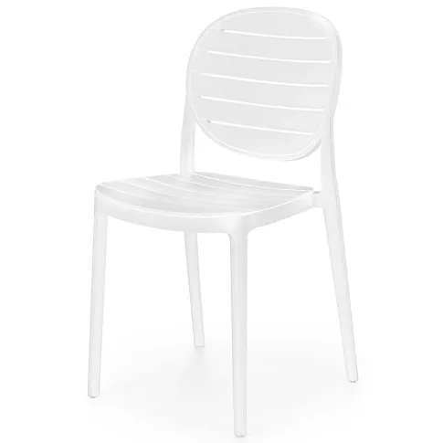 białe sztaplowane krzesło Aksel