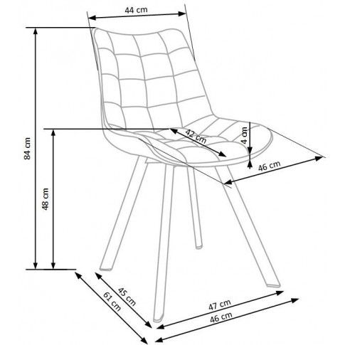 Szczegółowe zdjęcie nr 4 produktu Krzesło welurowe pikowane Winston - zielone