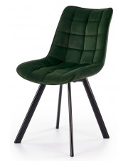 Krzesło welurowe pikowane Winston - zielone w sklepie Edinos.pl