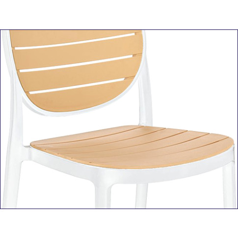 krzesło na taras Aksel biały + naturalny