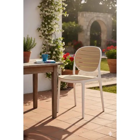 Krzesło sztaplowane biały   naturalny    Sirin