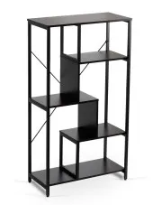Czarny nowoczesny otwarty regał z półkami - Korente w sklepie Edinos.pl