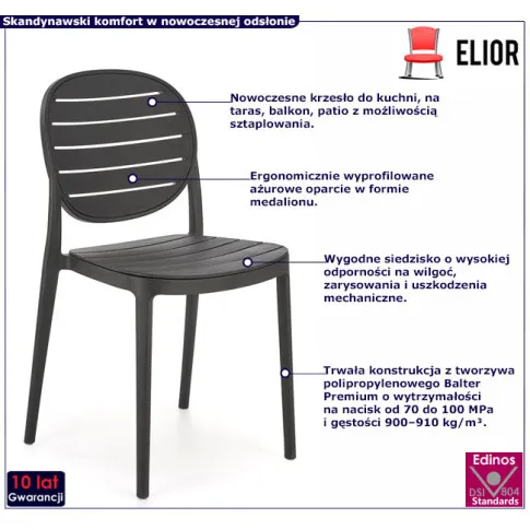 krzesło ogrodowe kolor czarny Aksel