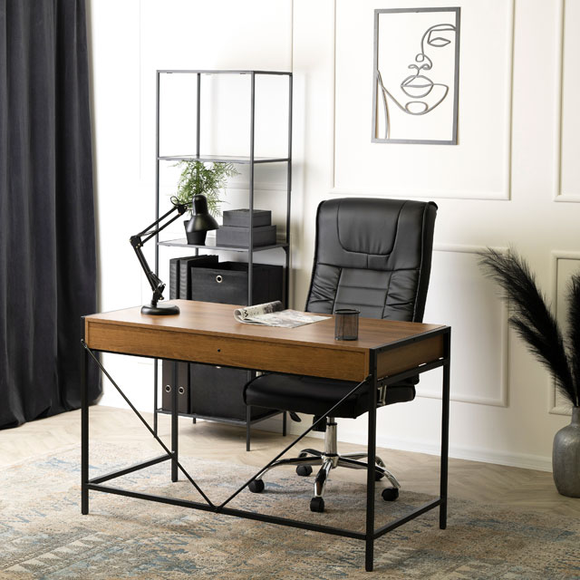 minimalistyczne biurko z 2 szufladami do gabinetu Tozi