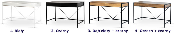 Loftowe biurko na metalowych nogach w kolorze czarnym Tozi
