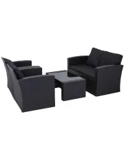 Czarny 4 elementowy zestaw mebli ogrodowych - Agio w sklepie Edinos.pl