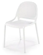Białe ażurowe krzesło sztaplowane - Olav 3X w sklepie Edinos.pl