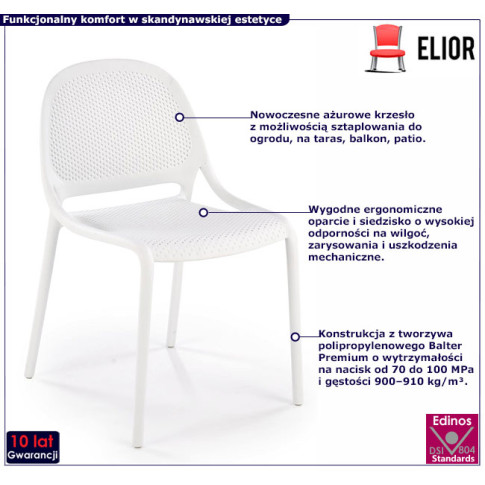 sztaplowane krzesło białe Olav 3X