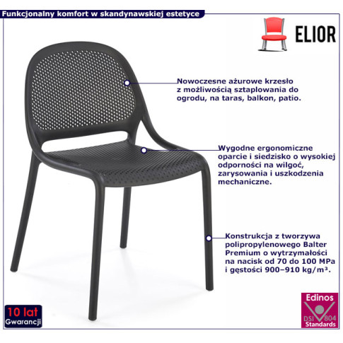 sztaplowane krzesło czarne Olav 3X
