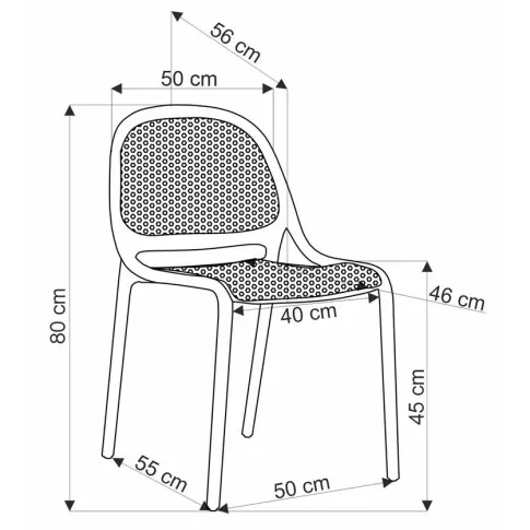 wymiary krzesła Olav 3X 