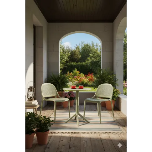 Miętowe skandynawskie sztaplowane krzesło   Perso 3X