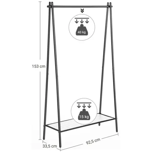 Wymiary stalowego stojaka na ubrania Xazo